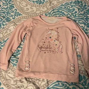 Girls white and pink long sleeve shirt